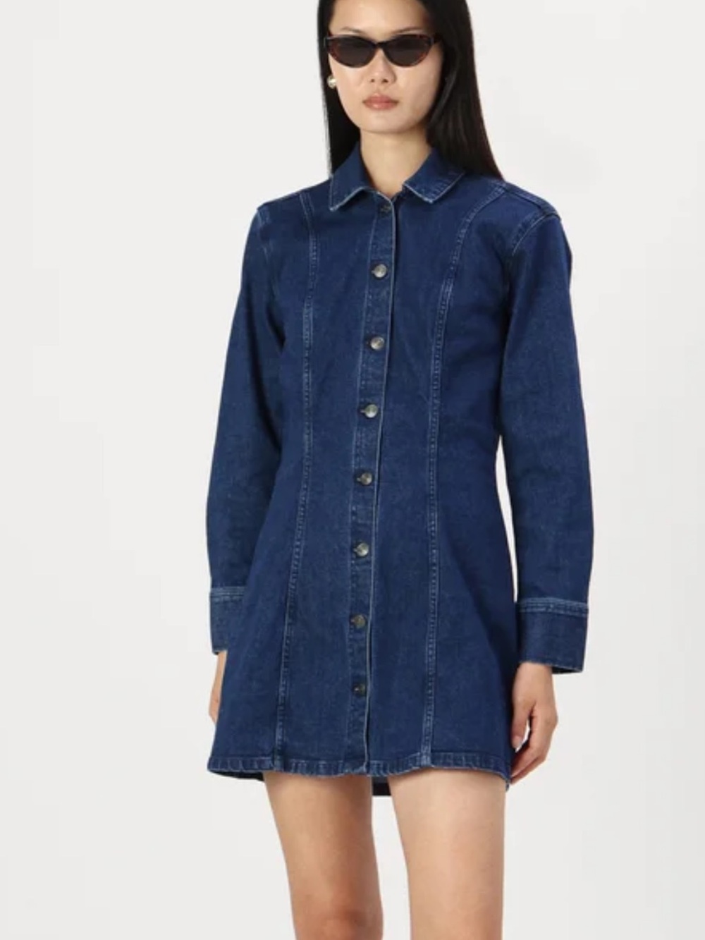 Abercrombie & Fitch Dark Blue Denim Mini Shirt Dress
